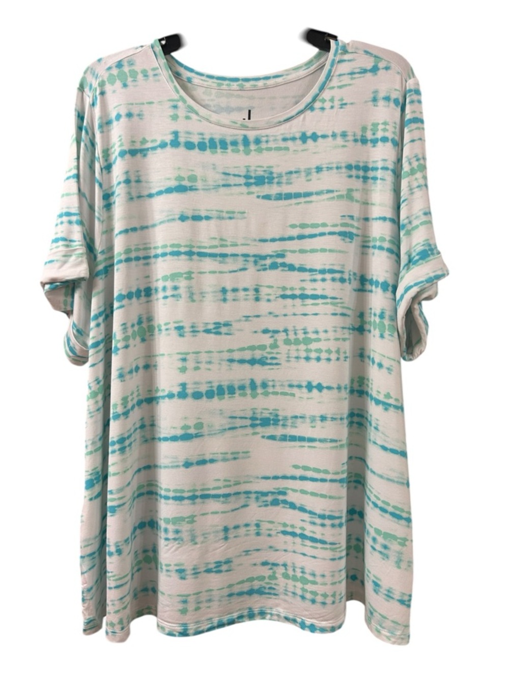 Jason Wu Short Sleeve teal and turquoise Tie-Dye Tee